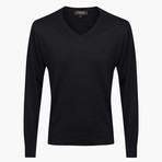 Woolen V-Neck Sweater // Black (M)