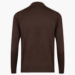 Woolen Light Mock Neck Sweater // Brown (L)