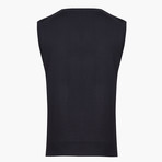 Woolen Sweater Vest // Black (3XL)