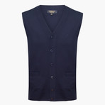 Woolen Vest // Navy (4XL)