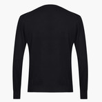 Woolen V-Neck Sweater // Black (3XL)