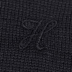 Woolen Sweater Vest // Black (3XL)