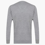 Woolen V-Neck Sweater // Light Gray (3XL)