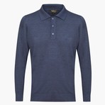 Woolen Polo Sweater // Blue (L)