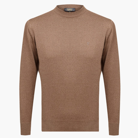 Woolen Crewneck Sweater // Light Brown (S)