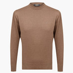 Woolen Crewneck Sweater // Light Brown (2XL)