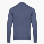 Woolen Light Mock Neck Sweater // Blue (3XL)