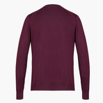 Woolen V-Neck Sweater // Maroon (2XL)