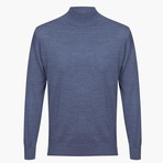 Woolen Light Mock Neck Sweater // Blue (M)
