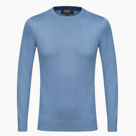 Cotton Crewneck Sweater // Blue (S)