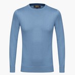 Cotton Crewneck Sweater // Blue (L)