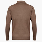 Woolen Polo Sweater // Light Brown (XL)