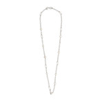 Mimi Milano 18k White Gold Milky Quartz + White Freshwater Pearl Necklace II