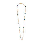 Mimi Milano 18k Rose Gold London Blue Topaz + Violet Freshwater Pearl Necklace II