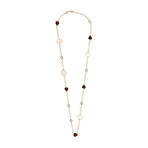 Mimi Milano 18k Rose Gold Garnet + Violet Freshwater Pearl Necklace