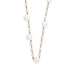 Mimi Milano 18k Rose Gold White Agate + White Freshwater Pearl Necklace