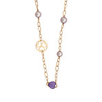 Mimi Milano 18k Rose Gold Amethyst + Violet Freshwater Pearls