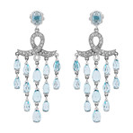 Mimi Milano 18k White Gold Sky Blue Topaz + Diamond Earrings