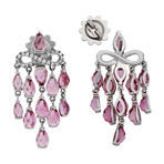 Mimi Milano 18k White Gold Tourmaline + Diamond Earrings