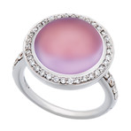 Mimi Milano 18k White Gold Lavender Moonstone + Diamond Ring // Ring Size: 6.5