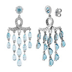 Mimi Milano 18k White Gold Sky Blue Topaz + Diamond Earrings