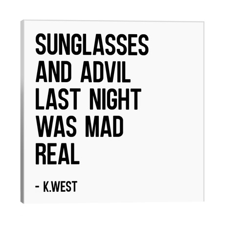 Typo №5 Square // Blek Prints (12"W x 12"H x 0.75"D)