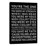 Because You Loved Me Black Background // Pixy Paper (12"W x 18"H x 0.75"D)
