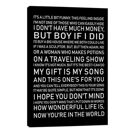 Your Song Black Back // Pixy Paper (12"W x 18"H x 0.75"D)