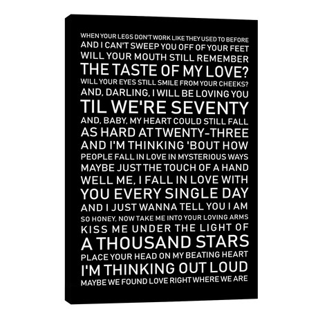 Thinking Out Loud Black Background // Pixy Paper (12"W x 18"H x 0.75"D)