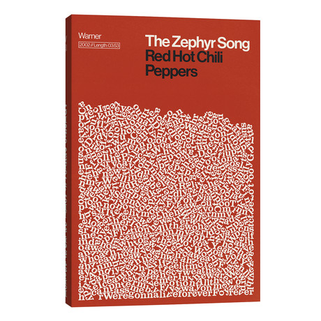 Zephyr Song By Red Hot Chili Peppers Lyrics Print // Reign & Hail (12"W x 18"H x 0.75"D)