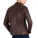 Christopher Blouson Leather Jacket // Dark Brown (S)