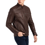 Christopher Blouson Leather Jacket // Dark Brown (S)