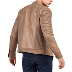 Preston Biker Leather Jacket // Khaki (S)