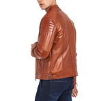 Nicholas Biker Leather Jacket // Brown (S)