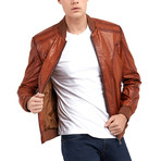 George Bomber Leather Jacket // Hazelnut (2XL)