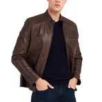 Christopher Blouson Leather Jacket // Dark Brown (S)