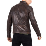 Cane Bomber Leather Jacket // Brown (2XL)