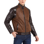 Julian Bomber Leather Jacket // Brown (3XL)