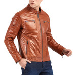 Nicholas Biker Leather Jacket // Brown (S)