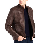 Christopher Blouson Leather Jacket // Dark Brown (S)