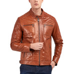 Nicholas Biker Leather Jacket // Brown (S)