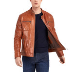 Nicholas Biker Leather Jacket // Brown (S)