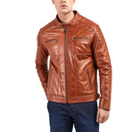 Nicholas Biker Leather Jacket // Brown (S)