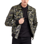 Joel Bomber Leather Jacket // Camouflage (M)