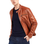 Nicholas Biker Leather Jacket // Brown (S)