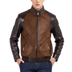 Julian Bomber Leather Jacket // Brown (S)