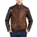 Julian Bomber Leather Jacket // Brown (3XL)