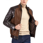 Julian Bomber Leather Jacket // Brown (3XL)