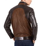 Julian Bomber Leather Jacket // Brown (3XL)