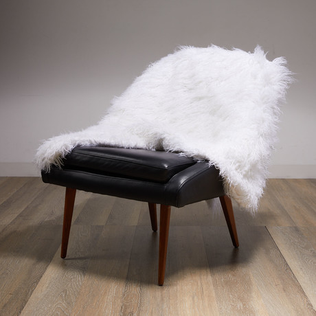 Mongolian Fur Throw (Beige)